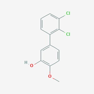 molecular formula C13H10Cl2O2 B6380180 5-(2,3-Dichlorophenyl)-2-methoxyphenol, 95% CAS No. 1261949-09-0