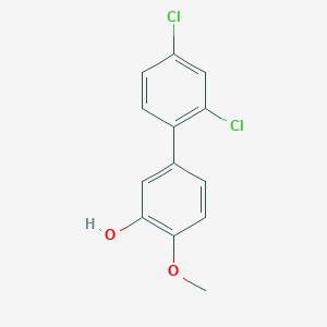 molecular formula C13H10Cl2O2 B6380196 5-(2,4-Dichlorophenyl)-2-methoxyphenol, 95% CAS No. 1261990-43-5