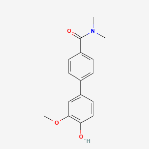molecular formula C16H17NO3 B6380216 4-[4-(N,N-Dimethylaminocarbonyl)phenyl]-2-methoxyphenol, 95% CAS No. 1261989-68-7