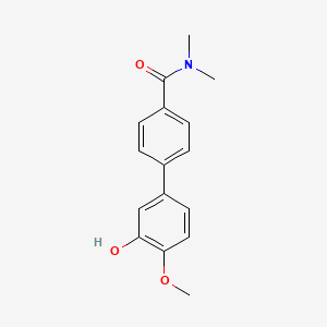 molecular formula C16H17NO3 B6380220 5-[4-(N,N-Dimethylaminocarbonyl)phenyl]-2-methoxyphenol, 95% CAS No. 1261954-67-9
