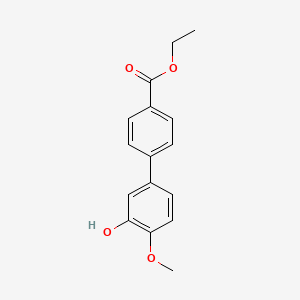 molecular formula C16H16O4 B6380226 5-(4-Ethoxycarbonylphenyl)-2-methoxyphenol, 95% CAS No. 1261891-46-6