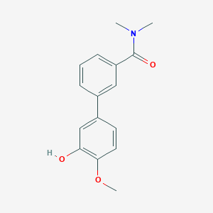 molecular formula C16H17NO3 B6380235 5-[3-(N,N-Dimethylaminocarbonyl)phenyl]-2-methoxyphenol, 95% CAS No. 1261922-64-8
