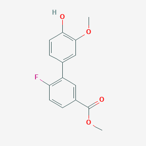 molecular formula C15H13FO4 B6380271 4-(2-Fluoro-5-methoxycarbonylphenyl)-2-methoxyphenol, 95% CAS No. 1261891-51-3