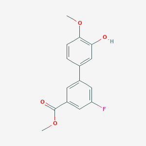 molecular formula C15H13FO4 B6380276 5-(3-Fluoro-5-methoxycarbonylphenyl)-2-methoxyphenol, 95% CAS No. 1261951-09-0