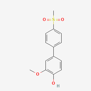 molecular formula C14H14O4S B6380315 2-Methoxy-4-(4-methylsulfonylphenyl)phenol, 95% CAS No. 1262001-52-4