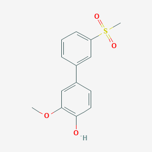molecular formula C14H14O4S B6380319 2-Methoxy-4-(3-methylsulfonylphenyl)phenol, 95% CAS No. 1261931-40-1