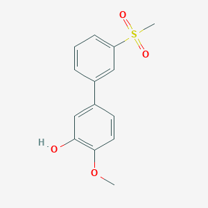 molecular formula C14H14O4S B6380323 2-Methoxy-5-(3-methylsulfonylphenyl)phenol, 95% CAS No. 1261927-34-7
