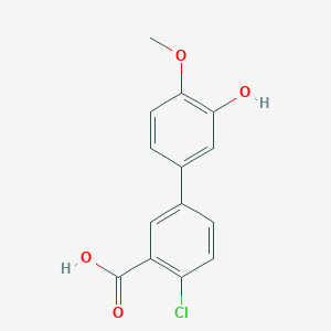 molecular formula C14H11ClO4 B6380328 5-(3-Carboxy-4-chlorophenyl)-2-methoxyphenol, 95% CAS No. 1261901-56-7