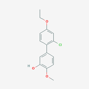 molecular formula C15H15ClO3 B6380332 5-(2-Chloro-4-ethoxyphenyl)-2-methoxyphenol, 95% CAS No. 1261922-77-3