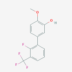 molecular formula C14H10F4O2 B6380372 5-(2-Fluoro-3-trifluoromethylphenyl)-2-methoxyphenol, 95% CAS No. 1261898-90-1