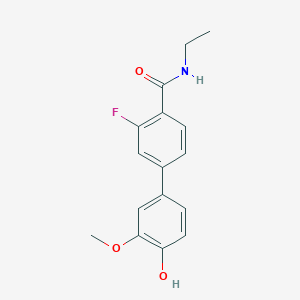 molecular formula C16H16FNO3 B6380375 4-[4-(Ethylcarbamoyl)-3-fluorophenyl]-2-methoxyphenol, 95% CAS No. 1261954-84-0