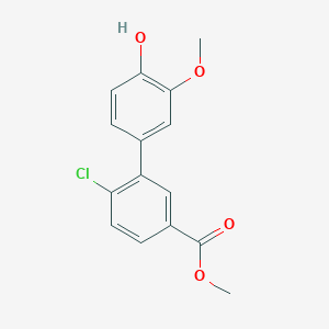 molecular formula C15H13ClO4 B6380397 4-(2-Chloro-5-methoxycarbonylphenyl)-2-methoxyphenol, 95% CAS No. 1261898-91-2