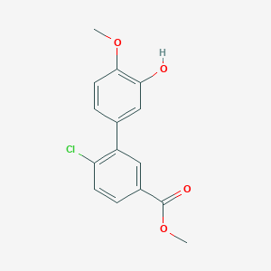 molecular formula C15H13ClO4 B6380400 5-(2-Chloro-5-methoxycarbonylphenyl)-2-methoxyphenol, 95% CAS No. 1262002-17-4