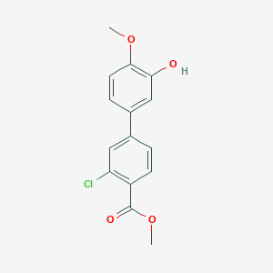 molecular formula C15H13ClO4 B6380405 5-(3-Chloro-4-methoxycarbonylphenyl)-2-methoxyphenol, 95% CAS No. 1262001-69-3