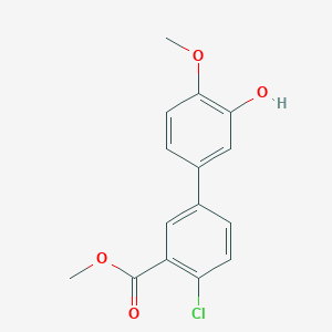 molecular formula C15H13ClO4 B6380406 5-(4-Chloro-3-methoxycarbonylphenyl)-2-methoxyphenol, 95% CAS No. 1261955-68-3
