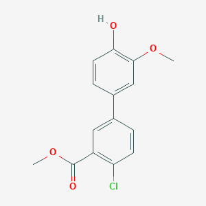molecular formula C15H13ClO4 B6380407 4-(4-Chloro-3-methoxycarbonylphenyl)-2-methoxyphenol, 95% CAS No. 1261896-96-1