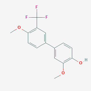 molecular formula C15H13F3O3 B6380430 4-(4-Methoxy-3-trifluoromethylphenyl)-2-methoxyphenol, 95% CAS No. 1261955-76-3