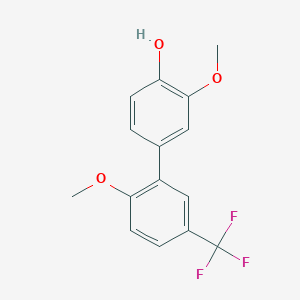 molecular formula C15H13F3O3 B6380456 4-(2-Methoxy-5-trifluoromethylphenyl)-2-methoxyphenol, 95% CAS No. 1262002-22-1