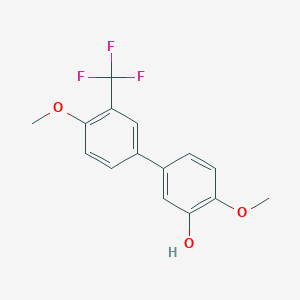 molecular formula C15H13F3O3 B6380458 5-(4-Methoxy-3-trifluoromethylphenyl)-2-methoxyphenol, 95% CAS No. 1261897-00-0