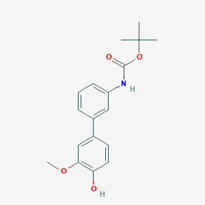 molecular formula C18H21NO4 B6380495 4-(3-BOC-Aminophenyl)-2-methoxyphenol, 95% CAS No. 1261979-36-5