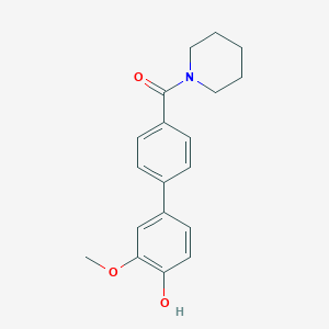molecular formula C19H21NO3 B6380496 2-Methoxy-4-[4-(piperidine-1-carbonyl)phenyl]phenol, 95% CAS No. 1261908-20-6