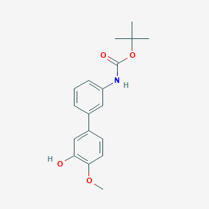 molecular formula C18H21NO4 B6380500 5-(3-BOC-Aminophenyl)-2-methoxyphenol, 95% CAS No. 1261904-30-6