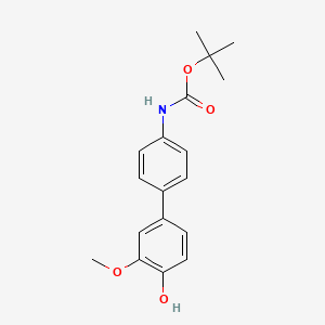 molecular formula C18H21NO4 B6380556 4-(4-BOC-Aminophenyl)-2-methoxyphenol, 95% CAS No. 1261941-66-5
