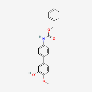 molecular formula C21H19NO4 B6380568 5-(4-Cbz-Aminopheny)-2-methoxyphenol, 95% CAS No. 1261979-58-1