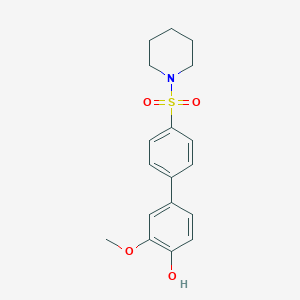 molecular formula C18H21NO4S B6380576 2-Methoxy-4-[4-(piperidin-1-ylsulfonyl)phenyl]phenol, 95% CAS No. 1262002-36-7