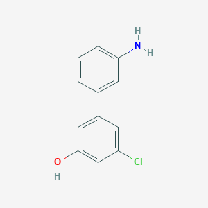 molecular formula C12H10ClNO B6380631 5-(3-Aminophenyl)-3-chlorophenol, 95% CAS No. 1261927-92-7