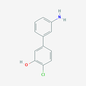 molecular formula C12H10ClNO B6380641 5-(3-Aminophenyl)-2-chlorophenol, 95% CAS No. 1261897-10-2