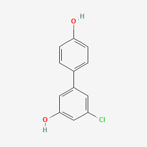 molecular formula C12H9ClO2 B6380688 3-Chloro-5-(4-hydroxyphenyl)phenol, 95% CAS No. 1261928-04-4