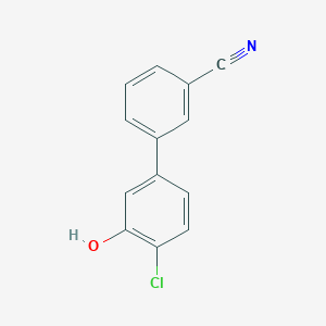 molecular formula C13H8ClNO B6380691 2-Chloro-5-(3-cyanophenyl)phenol, 95% CAS No. 1261919-35-0