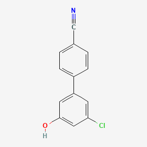 molecular formula C13H8ClNO B6380707 3-Chloro-5-(4-cyanophenyl)phenol, 95% CAS No. 1261901-96-5