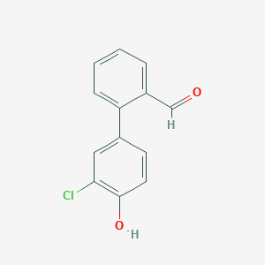 molecular formula C13H9ClO2 B6380727 2-Chloro-4-(2-formylphenyl)phenol, 95% CAS No. 1261982-42-6