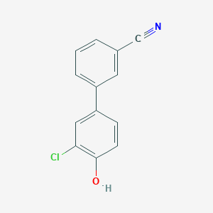 molecular formula C13H8ClNO B6380730 2-Chloro-4-(3-cyanophenyl)phenol, 95% CAS No. 1261897-14-6