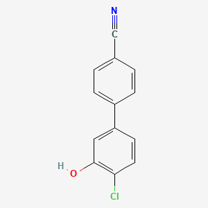 molecular formula C13H8ClNO B6380740 2-Chloro-5-(4-cyanophenyl)phenol, 95% CAS No. 1261982-24-4
