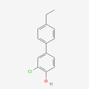 molecular formula C14H13ClO B6380785 2-Chloro-4-(4-ethylphenyl)phenol, 95% CAS No. 100716-66-3