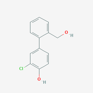 molecular formula C13H11ClO2 B6380791 2-Chloro-4-(2-hydroxymethylphenyl)phenol, 95% CAS No. 1261904-56-6