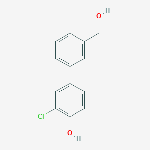 molecular formula C13H11ClO2 B6380800 2-Chloro-4-(3-hydroxymethylphenyl)phenol, 95% CAS No. 1261979-73-0