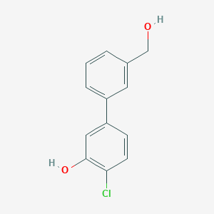 molecular formula C13H11ClO2 B6380803 2-Chloro-5-(3-hydroxymethylphenyl)phenol, 95% CAS No. 1262002-06-1