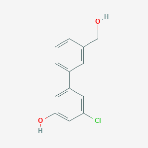 molecular formula C13H11ClO2 B6380809 3-Chloro-5-(3-hydroxymethylphenyl)phenol, 95% CAS No. 1261902-02-6