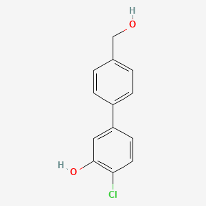 molecular formula C13H11ClO2 B6380820 2-Chloro-5-(4-hydroxymethylphenyl)phenol, 95% CAS No. 1261990-19-5