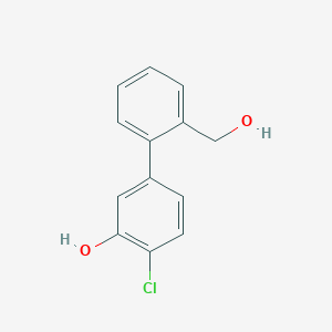 molecular formula C13H11ClO2 B6380846 2-Chloro-5-(2-hydroxymethylphenyl)phenol, 95% CAS No. 1261942-04-4