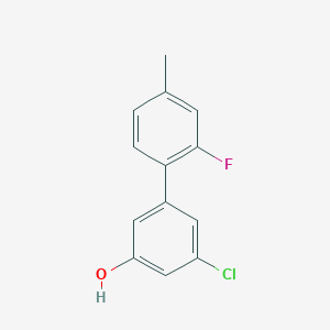 molecular formula C13H10ClFO B6380860 3-Chloro-5-(2-fluoro-4-methylphenyl)phenol, 95% CAS No. 1261960-85-3