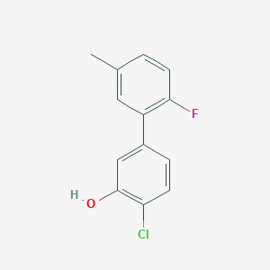 molecular formula C13H10ClFO B6380870 2-Chloro-5-(2-fluoro-5-methylphenyl)phenol, 95% CAS No. 1261919-51-0