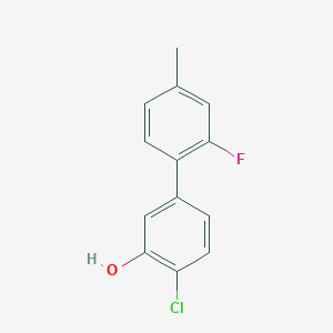 molecular formula C13H10ClFO B6380873 2-Chloro-5-(2-fluoro-4-methylphenyl)phenol, 95% CAS No. 1261955-33-2