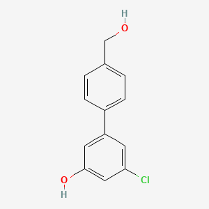 molecular formula C13H11ClO2 B6380878 3-Chloro-5-(4-hydroxymethylphenyl)phenol, 95% CAS No. 1261904-62-4