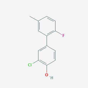 molecular formula C13H10ClFO B6380885 2-Chloro-4-(2-fluoro-5-methylphenyl)phenol, 95% CAS No. 1261942-12-4