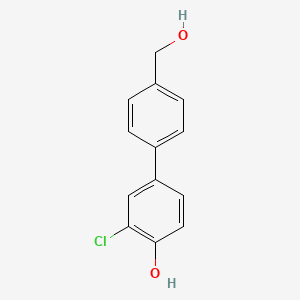 molecular formula C13H11ClO2 B6380896 2-Chloro-4-(4-hydroxymethylphenyl)phenol, 95% CAS No. 1261928-19-1